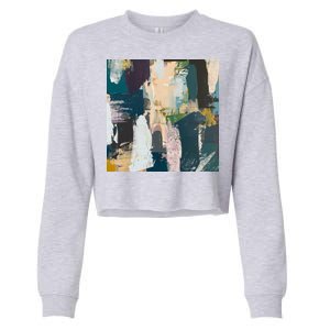 Paint Splatter Art Pattern Cropped Pullover Crew