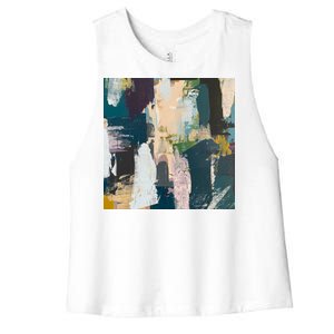 Paint Splatter Art Pattern Women's Racerback Cropped Tank