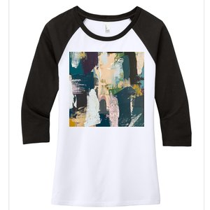 Paint Splatter Art Pattern Women's Tri-Blend 3/4-Sleeve Raglan Shirt