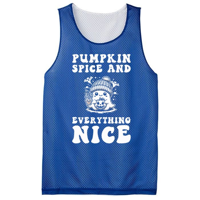 Pumpkin Spice And Everything Nice Ghost Great Gift Mesh Reversible Basketball Jersey Tank