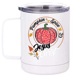 Pumpkin Spice And Jesus Christ 12 oz Stainless Steel Tumbler Cup