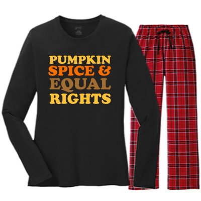 Pumpkin Spice And Equal Rights Women's Long Sleeve Flannel Pajama Set 