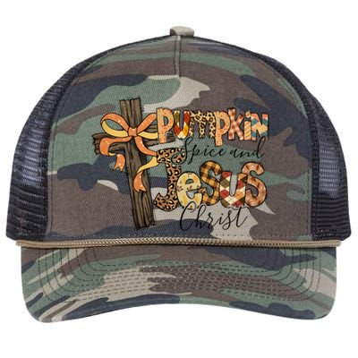 Pumpkin Spice And Jesus Christian God Faith Retro Rope Trucker Hat Cap