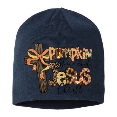 Pumpkin Spice And Jesus Christian God Faith Sustainable Beanie