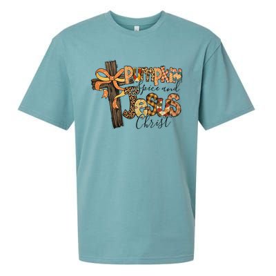 Pumpkin Spice And Jesus Christian God Faith Sueded Cloud Jersey T-Shirt