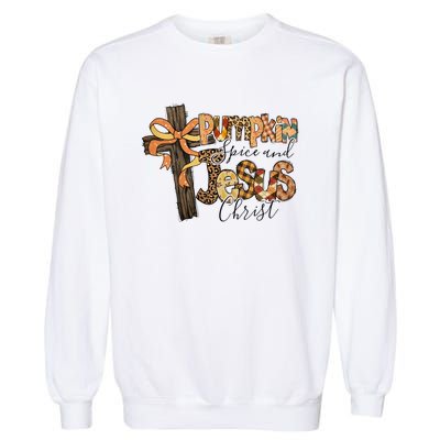 Pumpkin Spice And Jesus Christian God Faith Garment-Dyed Sweatshirt