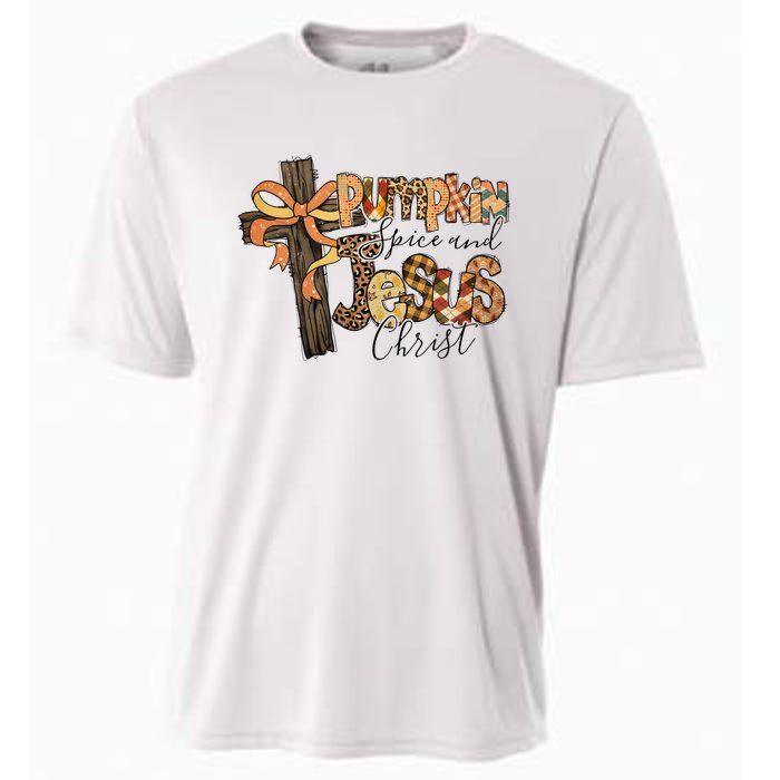 Pumpkin Spice And Jesus Christian God Faith Cooling Performance Crew T-Shirt