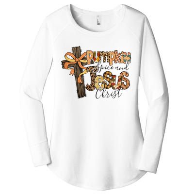 Pumpkin Spice And Jesus Christian God Faith Women's Perfect Tri Tunic Long Sleeve Shirt