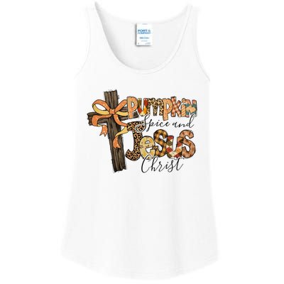 Pumpkin Spice And Jesus Christian God Faith Ladies Essential Tank