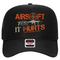 Paintball Sport Airsoft Yes It Hurts Paint Ball Target High Crown Mesh Back Trucker Hat