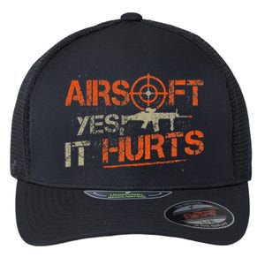 Paintball Sport Airsoft Yes It Hurts Paint Ball Target Flexfit Unipanel Trucker Cap