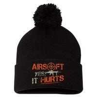 Paintball Sport Airsoft Yes It Hurts Paint Ball Target Pom Pom 12in Knit Beanie