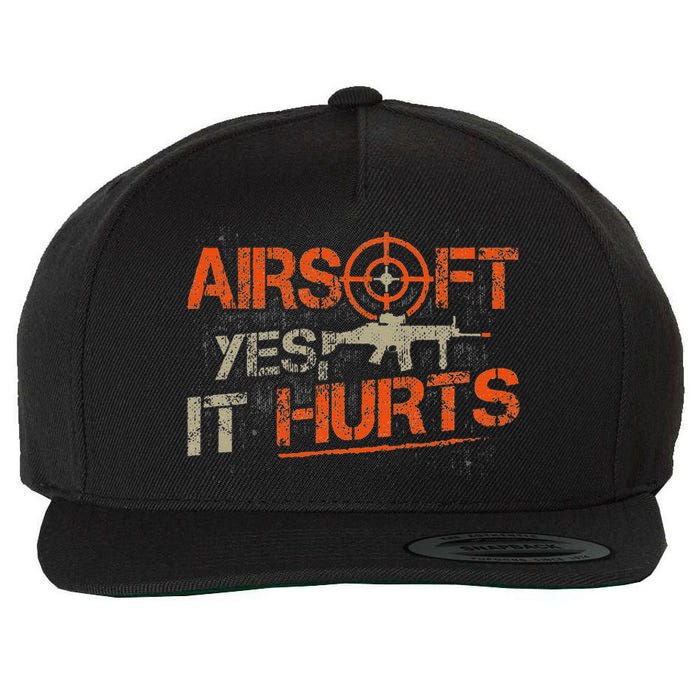 Paintball Sport Airsoft Yes It Hurts Paint Ball Target Wool Snapback Cap