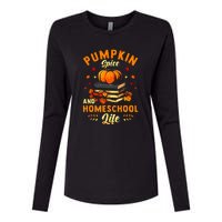 Pumpkin Spice And Homeschool Life Gift For Thankgiving Day Womens Cotton Relaxed Long Sleeve T-Shirt