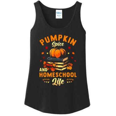 Pumpkin Spice And Homeschool Life Gift For Thankgiving Day Ladies Essential Tank