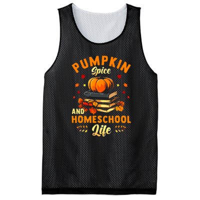 Pumpkin Spice And Homeschool Life Gift For Thankgiving Day Mesh Reversible Basketball Jersey Tank