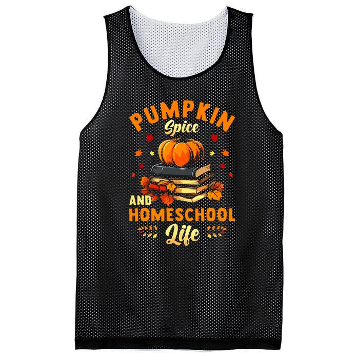 Pumpkin Spice And Homeschool Life Gift For Thankgiving Day Mesh Reversible Basketball Jersey Tank