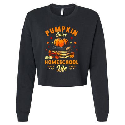 Pumpkin Spice And Homeschool Life Gift For Thankgiving Day Cropped Pullover Crew