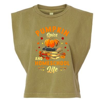 Pumpkin Spice And Homeschool Life Gift For Thankgiving Day Garment-Dyed Women's Muscle Tee