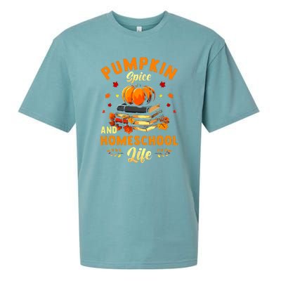 Pumpkin Spice And Homeschool Life Gift For Thankgiving Day Sueded Cloud Jersey T-Shirt