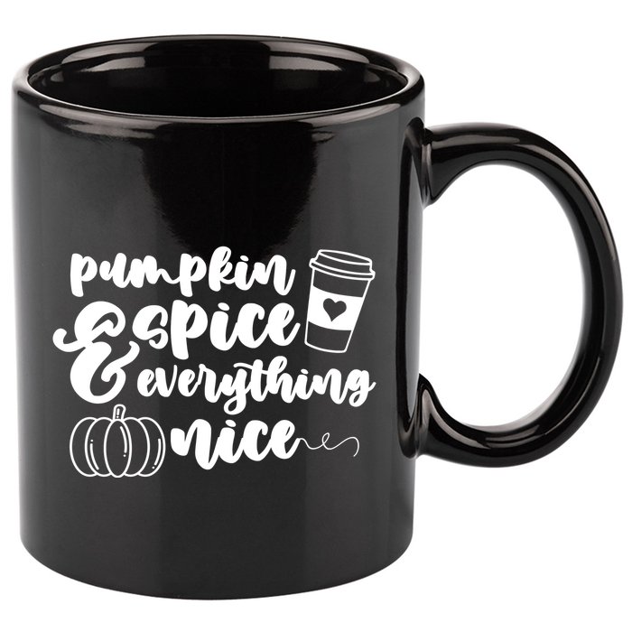 Pumpkin Spice And Everything Nice Halloween Coffee Lover 11oz C Handle Ceramic Mug