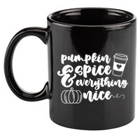 Pumpkin Spice And Everything Nice Halloween Coffee Lover 11oz C Handle Ceramic Mug