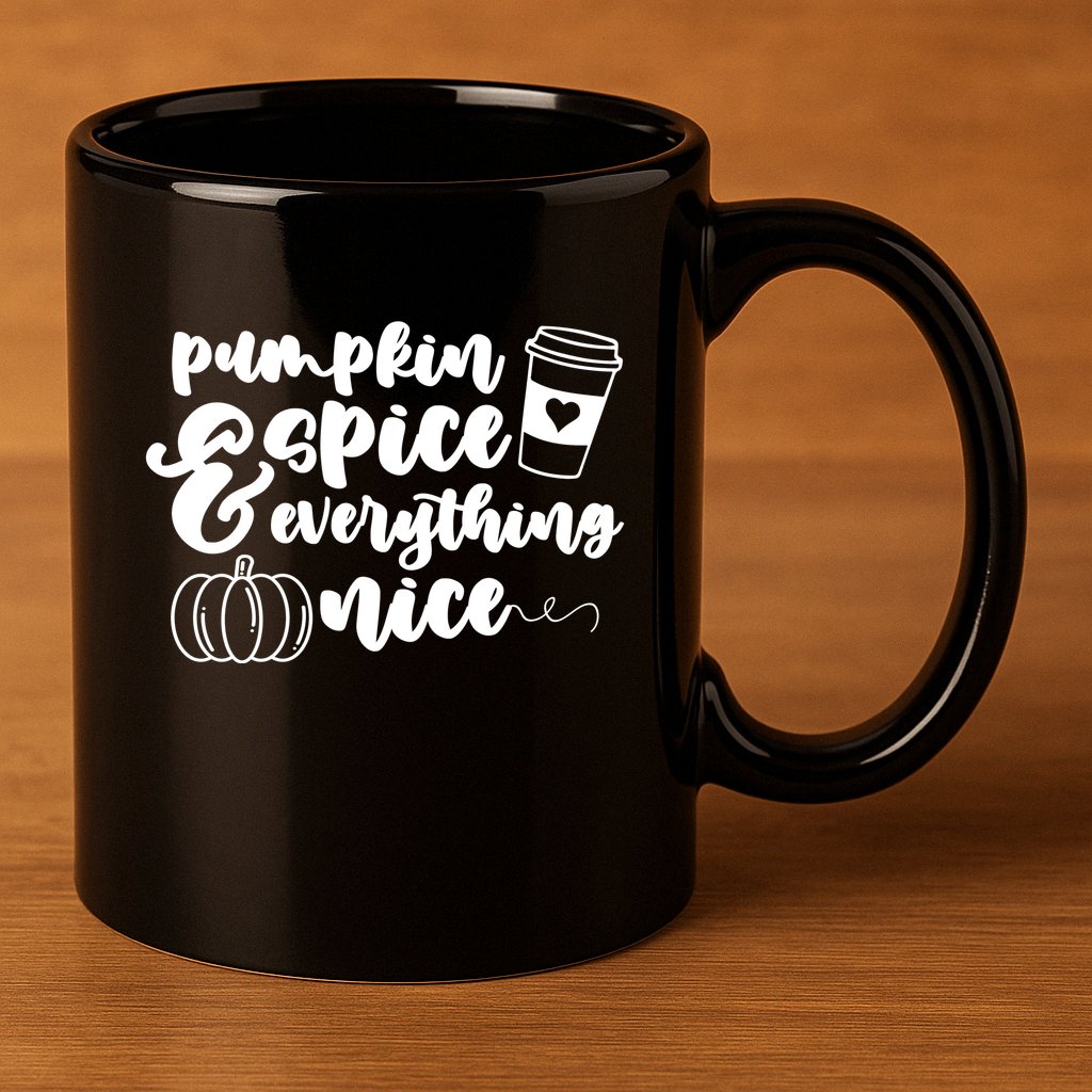 Pumpkin Spice And Everything Nice Halloween Coffee Lover 11oz C Handle Ceramic Mug