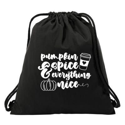 Pumpkin Spice And Everything Nice Halloween Coffee Lover Drawstring Bag
