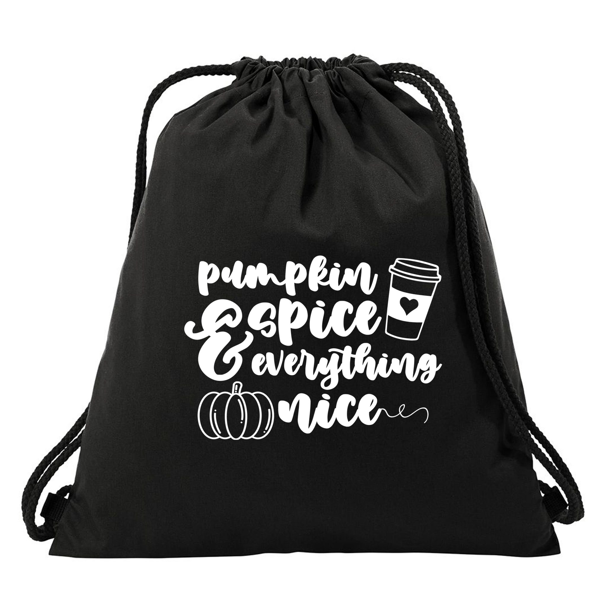 Pumpkin Spice And Everything Nice Halloween Coffee Lover Drawstring Bag