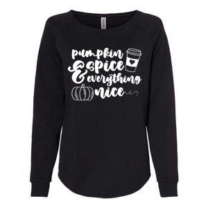 Pumpkin Spice And Everything Nice Halloween Coffee Lover Womens California Wash Sweatshirt