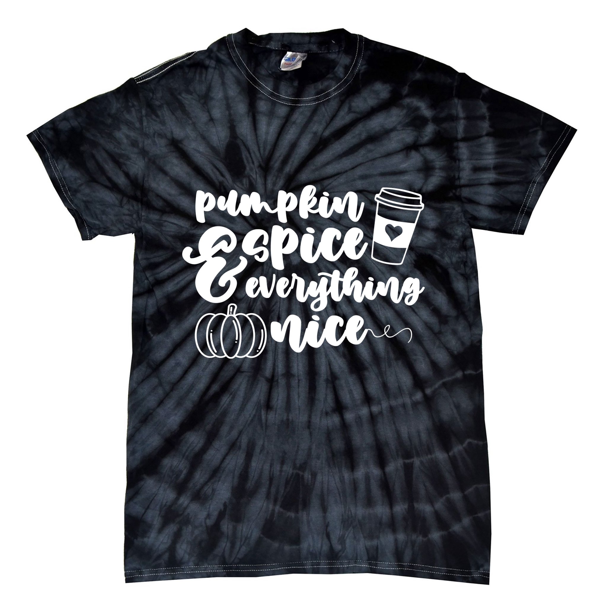 Pumpkin Spice And Everything Nice Halloween Coffee Lover Tie-Dye T-Shirt
