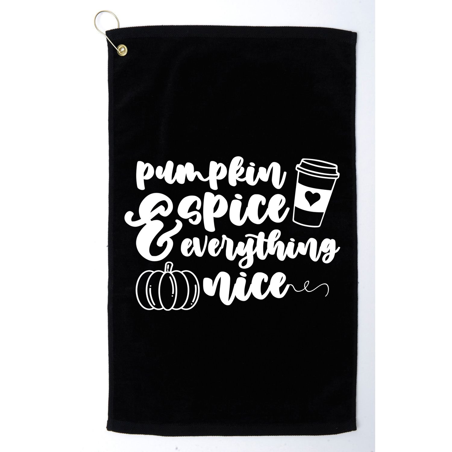 Pumpkin Spice And Everything Nice Halloween Coffee Lover Golf Towel
