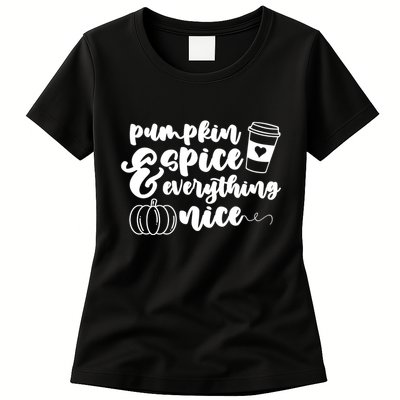 Pumpkin Spice And Everything Nice Halloween Coffee Lover Womens T-Shirt