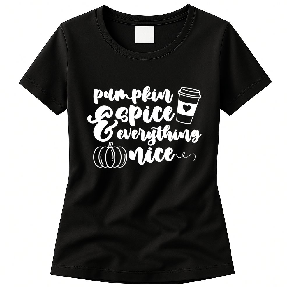 Pumpkin Spice And Everything Nice Halloween Coffee Lover Womens T-Shirt