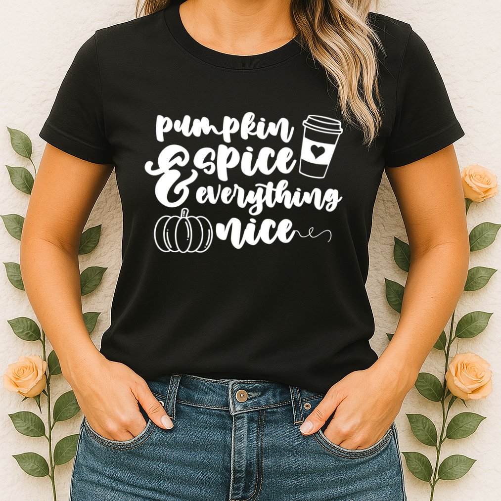 Pumpkin Spice And Everything Nice Halloween Coffee Lover Womens T-Shirt