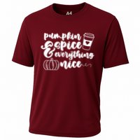 Pumpkin Spice And Everything Nice Halloween Coffee Lover Cooling Performance Crew T-Shirt