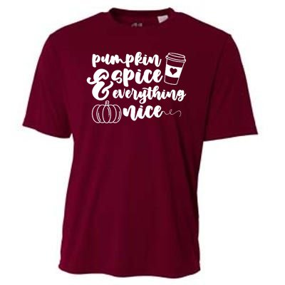 Pumpkin Spice And Everything Nice Halloween Coffee Lover Cooling Performance Crew T-Shirt