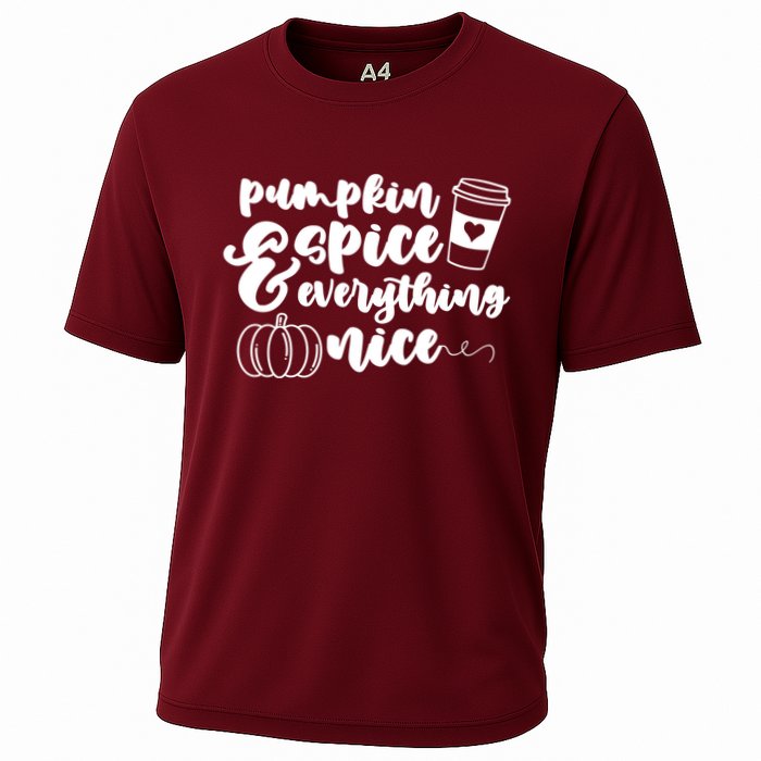 Pumpkin Spice And Everything Nice Halloween Coffee Lover Cooling Performance Crew T-Shirt