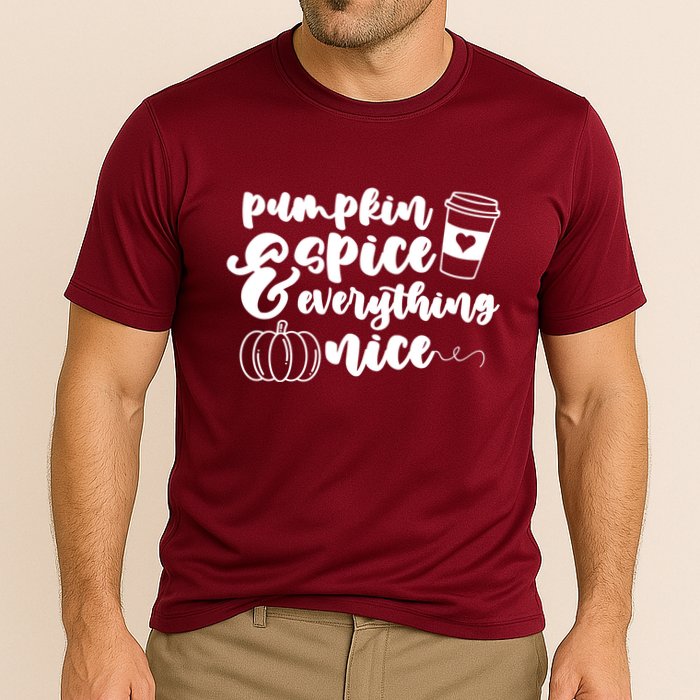 Pumpkin Spice And Everything Nice Halloween Coffee Lover Cooling Performance Crew T-Shirt