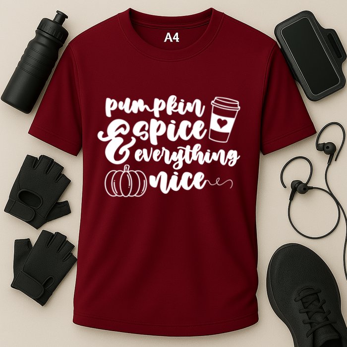 Pumpkin Spice And Everything Nice Halloween Coffee Lover Cooling Performance Crew T-Shirt