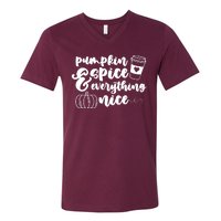 Pumpkin Spice And Everything Nice Halloween Coffee Lover V-Neck T-Shirt