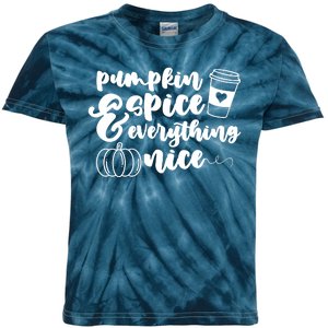 Pumpkin Spice And Everything Nice Halloween Coffee Lover Kids Tie-Dye T-Shirt