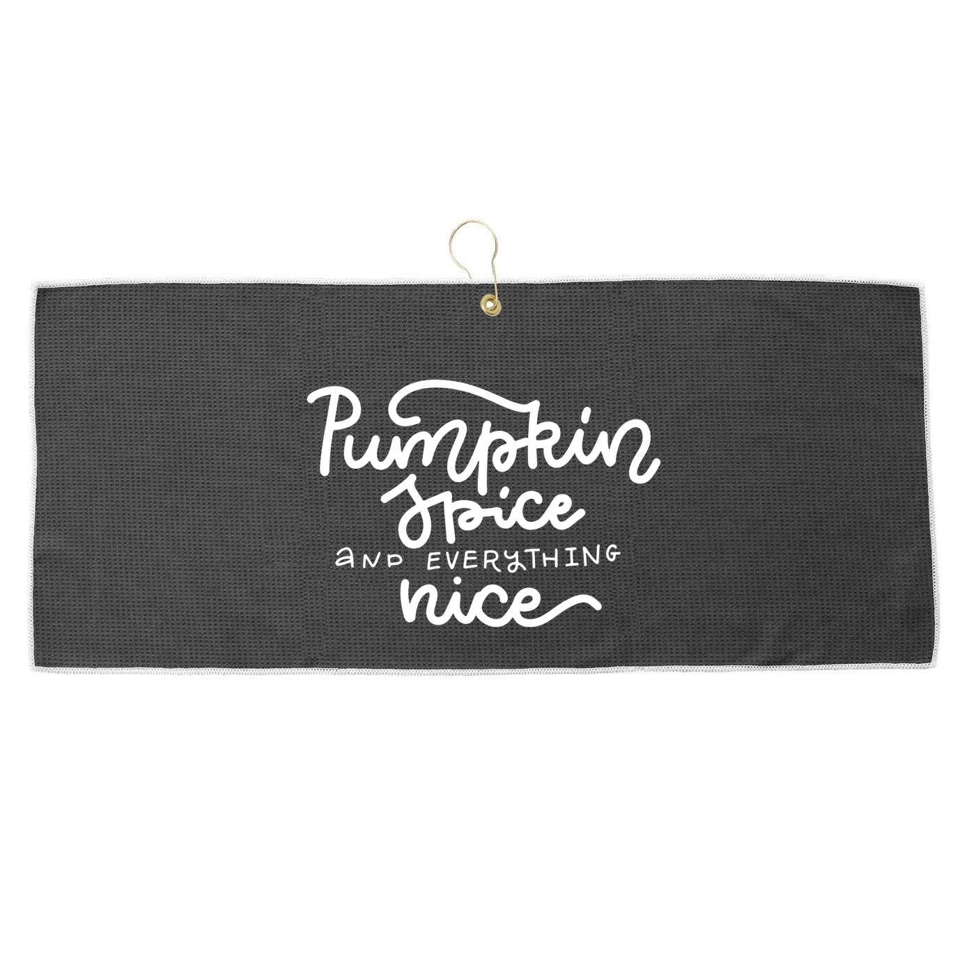 Pumpkin Spice And Everything Nice Large Microfiber Waffle Golf Towel