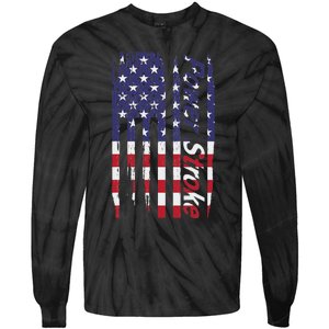 Power Stroke American Flag Tie-Dye Long Sleeve Shirt