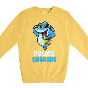 Police Shark Autism Awareness Gift Premium Crewneck Sweatshirt