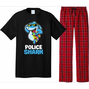 Police Shark Autism Awareness Gift Pajama Set