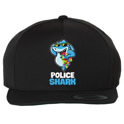 Police Shark Autism Awareness Gift Wool Snapback Cap