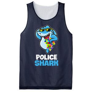 Police Shark Autism Awareness Gift Mesh Reversible Basketball Jersey Tank