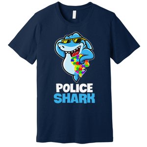 Police Shark Autism Awareness Gift Premium T-Shirt