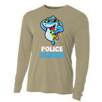 Police Shark Autism Awareness Gift Cooling Performance Long Sleeve Crew